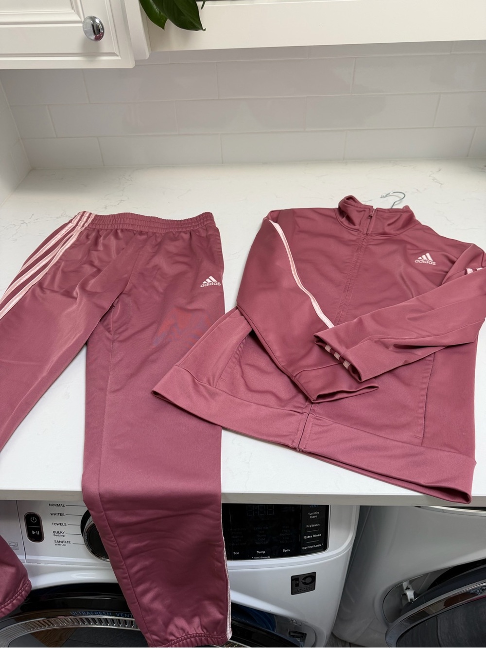 Adidas Kids Pink Track Jacket and Pants Set